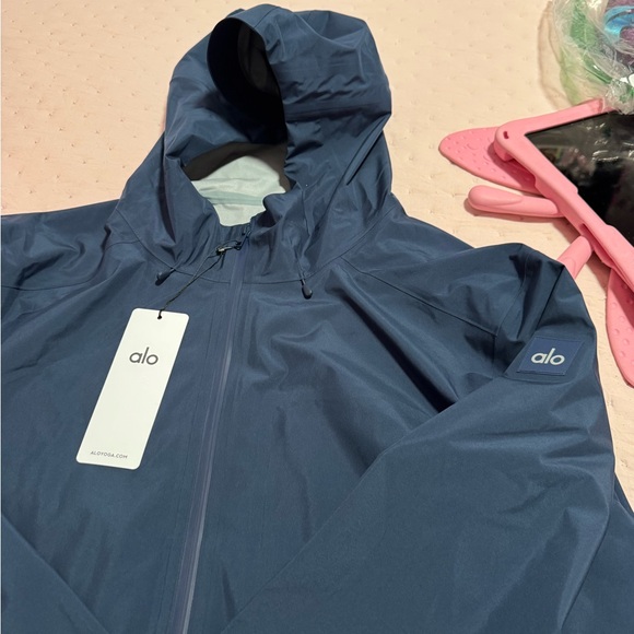 ALO Yoga Navy Hooded Jacket - Picture 1 of 7